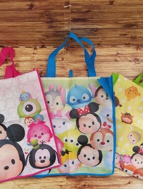 Disney Tsum Tsum Reusable Tote Bag Set Shopping
